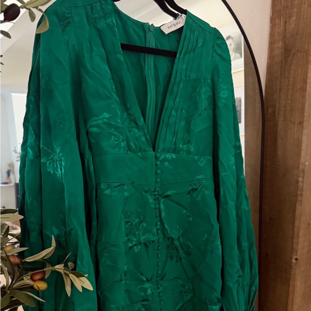 Rat & Boa Isabella  Green Long Sleeve Dress - Picture 3 of 6